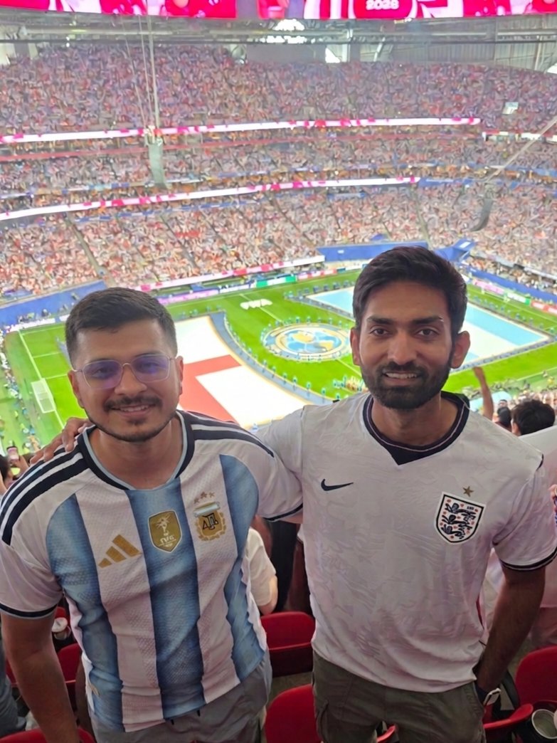 With a friend in the stands at another Argentina match
